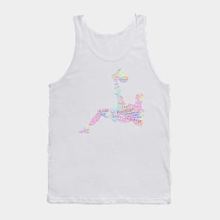 Football Footballer Silhouette Shape Text Word Cloud Tank Top